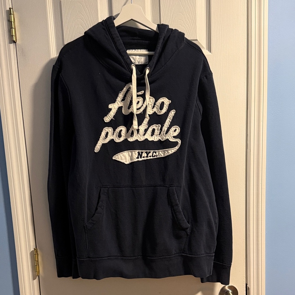 Aeropostale Navy Hoodie with White Logo